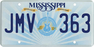 MS license plate JMV363