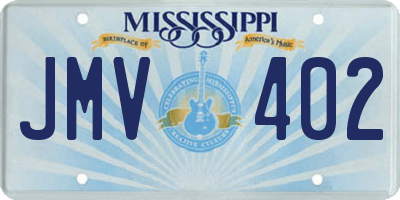 MS license plate JMV402