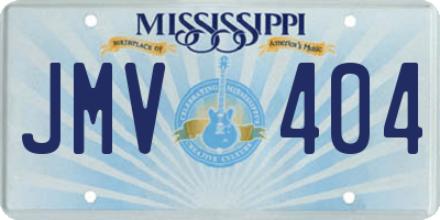 MS license plate JMV404