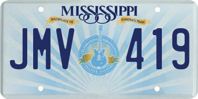 MS license plate JMV419