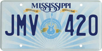 MS license plate JMV420