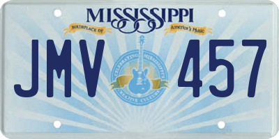 MS license plate JMV457