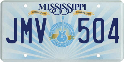 MS license plate JMV504