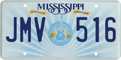 MS license plate JMV516