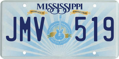 MS license plate JMV519