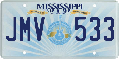 MS license plate JMV533
