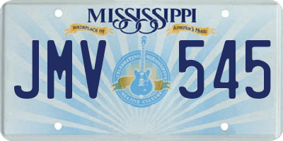 MS license plate JMV545