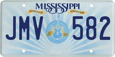 MS license plate JMV582