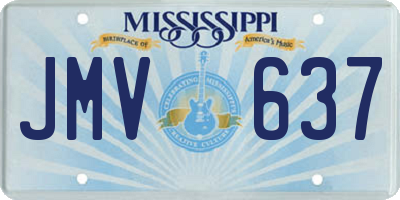 MS license plate JMV637