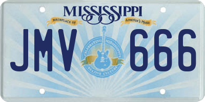 MS license plate JMV666