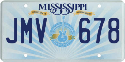MS license plate JMV678