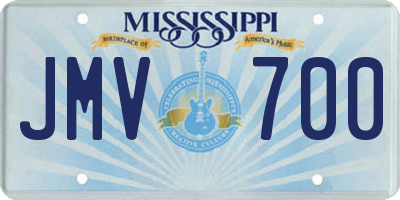 MS license plate JMV700