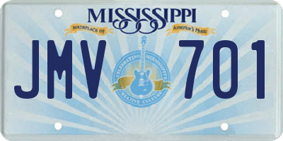 MS license plate JMV701