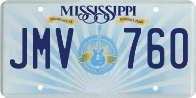 MS license plate JMV760