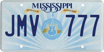 MS license plate JMV777