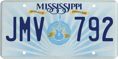 MS license plate JMV792