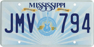 MS license plate JMV794