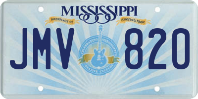 MS license plate JMV820
