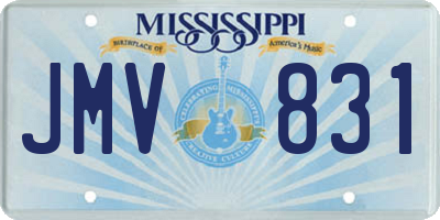MS license plate JMV831
