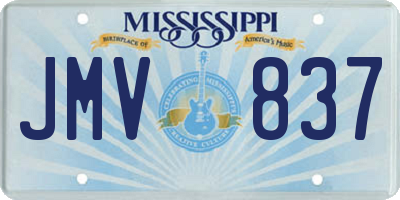 MS license plate JMV837