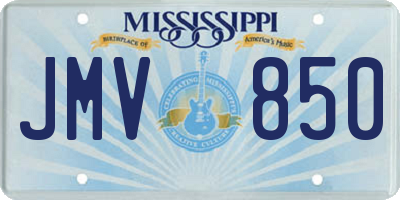 MS license plate JMV850