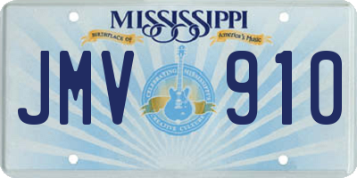MS license plate JMV910
