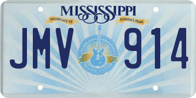 MS license plate JMV914