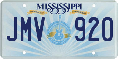 MS license plate JMV920