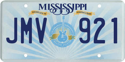 MS license plate JMV921