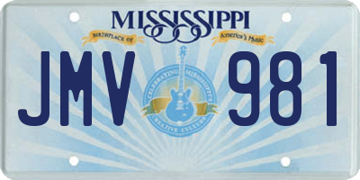 MS license plate JMV981