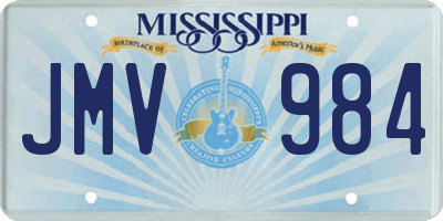 MS license plate JMV984