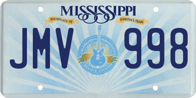 MS license plate JMV998