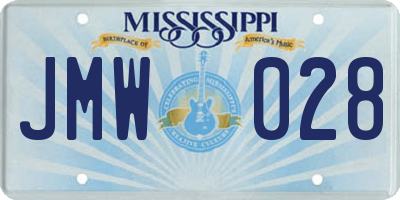 MS license plate JMW028