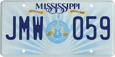 MS license plate JMW059