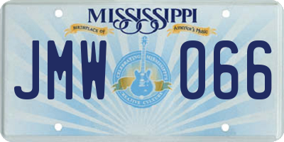 MS license plate JMW066