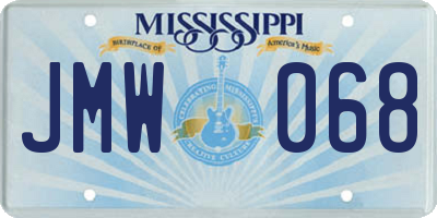 MS license plate JMW068
