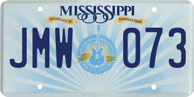 MS license plate JMW073