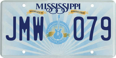 MS license plate JMW079