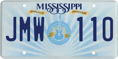 MS license plate JMW110