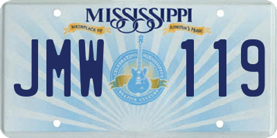 MS license plate JMW119