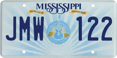 MS license plate JMW122