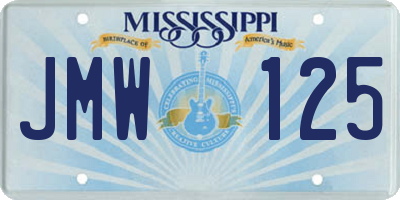 MS license plate JMW125