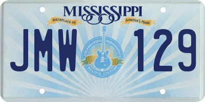 MS license plate JMW129