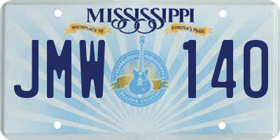 MS license plate JMW140