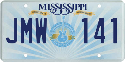 MS license plate JMW141