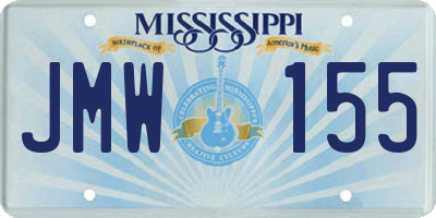 MS license plate JMW155