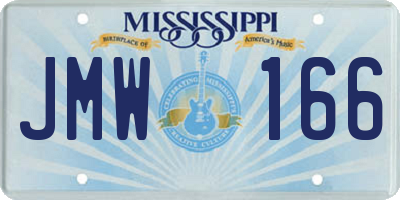 MS license plate JMW166