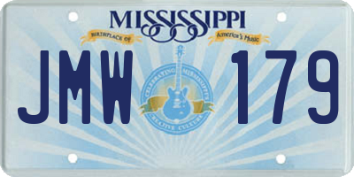 MS license plate JMW179