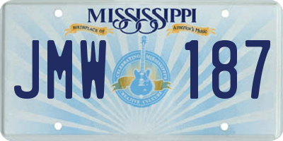 MS license plate JMW187