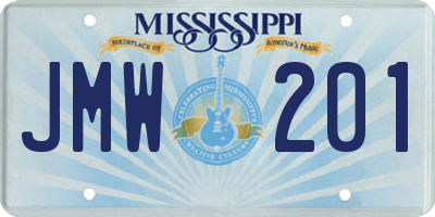 MS license plate JMW201